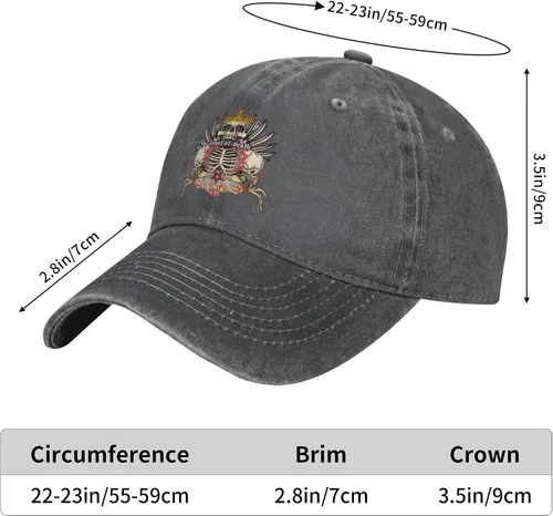 Miniatura 8 de Cowboy Hat Trendy Hats for Man and Women Djustable Four Season Outdoor Baseball Cap of Hell Skull with Angel Deep Heather