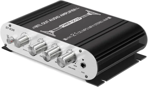 Miniatura 9 de Facmogu ST-838 - Amplificador de subwoofer estéreo de alta fidelidad de 2.1 canales, amplificador de potencia de audio digital mini de 80 W