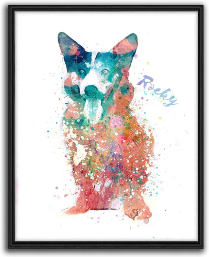 Miniatura 18 de Personal-Prints Regalo de arte personalizado para pared de perro, impresión artística moderna personalizada única de estilo acuarela La raza