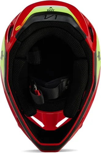 Miniatura 5 de Fox Racing Casco de motocross unisex V1, rojo fluorescente, talla L