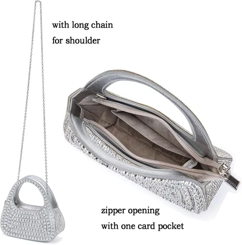 Miniatura 7 de BBTT.ful Bolsos de noche con diamantes de imitación para mujer (varios colores)