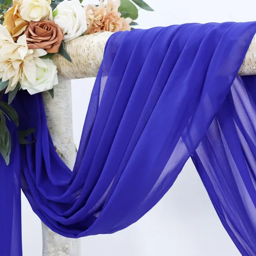 Miniatura 4 de FANPROMS Cortinas azules para arco de boda, cortinas de tela de gasa de 20 pies, 1 panel, arcos de boda para ceremonia, cortinas de telón de fondo