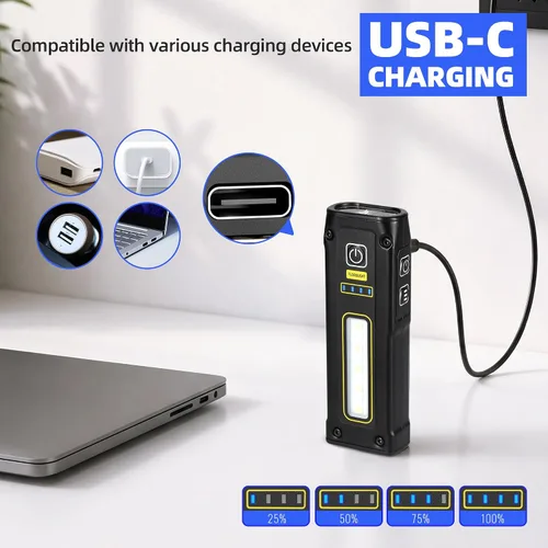 Miniatura 5 de DARKBEAM Linterna UV 365+395 Luz Negra, Linternas LED EDC de Alto Lumen USB C Recargables Lámpara Woods, Mini Luz Roja COB Magnética - Energía