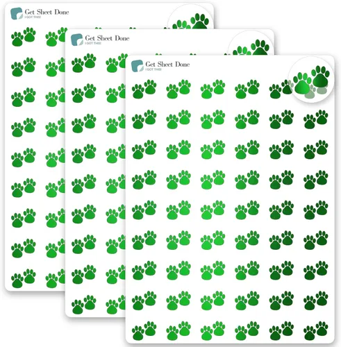 Miniatura 14 de Paw - Calcomanías para planificador de mascotas, 54 láminas doradas (1/2 pulgadas), recordatorio de medicamentos para el cuidado de perros y gatos