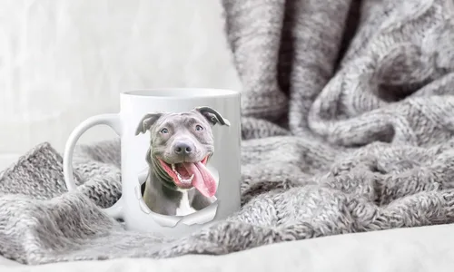 Miniatura 5 de Winston & Bear Happy Pit Bull Mug - Taza de café de cerámica de 15 onzas, regalo para los amantes de los perros