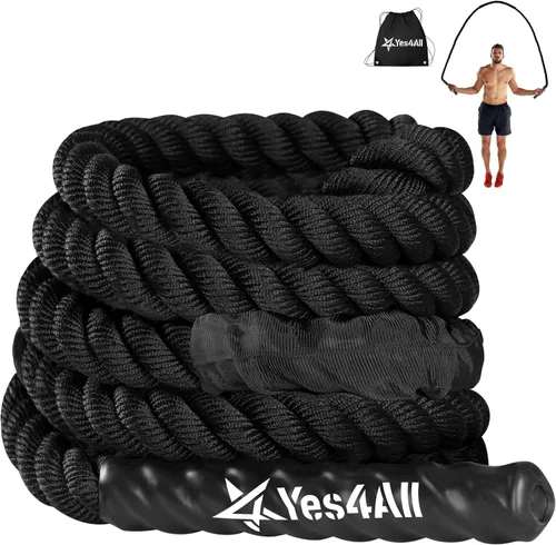Miniatura 8 de Yes4All Cuerda de saltar pesada, cuerda de saltar pesada de 2.8 libras con mango antideslizante de doble capa y funda protectora para fitness
