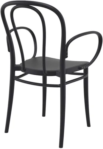Miniatura 4 de Compamia Victor XL Silla de resina para exteriores, color negro (juego de 2)