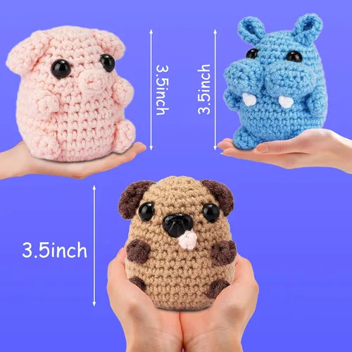 Miniatura 3 de Uluck Kit de ganchillo para principiantes, kit de ganchillo para adultos con tutoriales en video paso a paso, kit de animales de ganchillo - perro