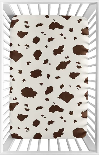 Miniatura 14 de Sweet Jojo Designs Sábana bajera ajustable de animales de granja para cuna portátil para cuna o paquete y juego - Acuarela de granja caballo, vaca