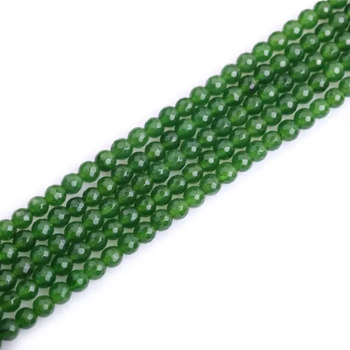 Miniatura 35 de JOE FOREMAN Cuentas redondas de piedra natural de jade amarillo facetadas de 0.47 pulgadas para fabricación de joyas, cuentas de 15 pulgadas