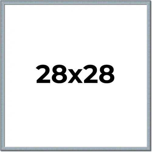 Marco azul de 28 x 28 pulgadas, marco de madera maciza, ancho del marco de 0.75 pulgadas, profundidad interior de 0.5 pulgadas, marco azul Kingsley