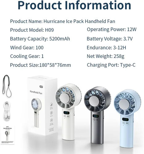 Miniatura 10 de Ventilador portátil de mano esencial de viaje – Ventiladores de cara de enfriamiento pequeño ventilador de escritorio, ventilador personal