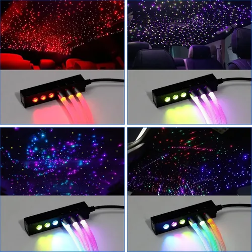 Miniatura 5 de AKEPO - Kit de luz de fibra óptica RGB de 3.2 W, 6 orificios, controlado a través de aplicación, para el hogar y el automóvil, 13.1 pies, 360