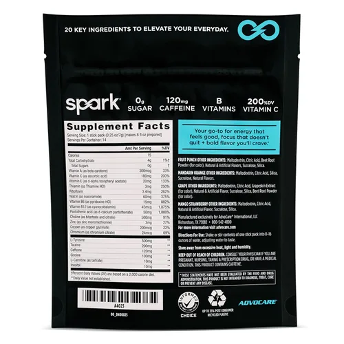 Miniatura 2 de AdvoCare Spark - Mezcla de bebida energética - Suplemento de vitaminas y aminoácidos - Apoya la energía y la concentración - Apoyo inmunológico