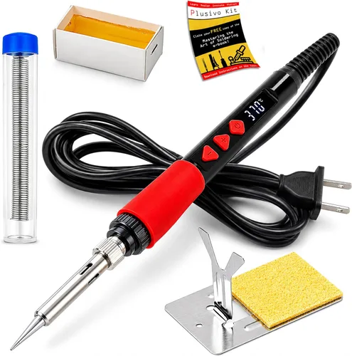 Miniatura 11 de Kit de soldador, bolígrafo de soldadura digital con pantalla LED de 60 W, 5 puntas reemplazables, calentamiento rápido 21 en 1 con cable de Kit