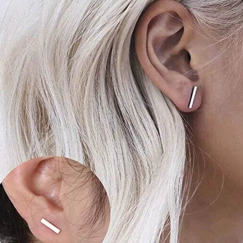 Miniatura 5 de 4 aretes de oro para mujer, aretes triangulares, pequeños aretes triangulares, aretes de tuerca triangulares, regalos de Navidad para mujer