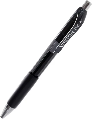 Miniatura 4 de Writon Bolígrafos de gel retráctiles y recargables, agarre cómodo, punta fina de 0.7mm, tinta negra, paquete de 12