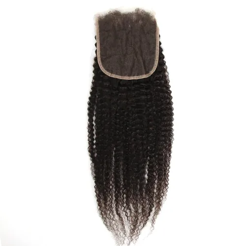 Miniatura 7 de Afro Kinky Curly 5x5 HD Cierre de encaje prearrancado con borde rizado de bebé 4B 4C, cierre de encaje HD de cabello humano transparente