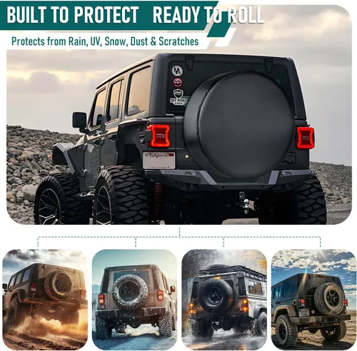 Miniatura 2 de Cubierta de neumático de repuesto, protectores de neumáticos impermeables, ajuste universal para Jeep, Trailer, RV, SUV, camión y muchos vehículos.