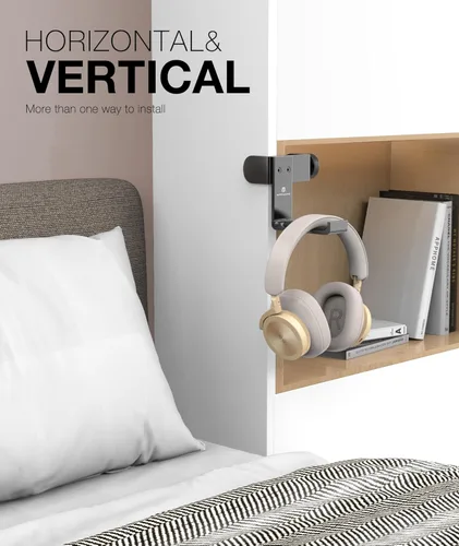 Miniatura 8 de Nuevo soporte plegable para auriculares con gancho de aluminio para auriculares con barra de sonido, soporte para auriculares con abrazadera, gancho