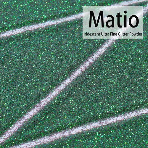Miniatura 2 de Matio Polvo iridiscente de purpurina ultra fina, 7.76 onzas/7.76 oz verde esmeralda para manualidades, copos de lentejuelas metálicas de 1/128