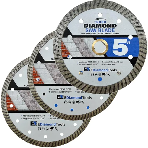 Miniatura 12 de Hoja de sierra de diamante turbo de 7 pulgadas para hormigón, ladrillo, bloque y mampostería, altura de segmento de 0.394 in, profundidad de corte