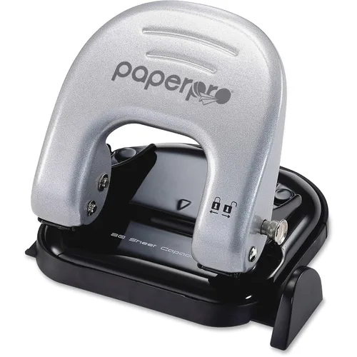 Miniatura 6 de Bostitch Office EZ Squeeze Reduced Effort Perforadora de 2 agujeros, 2 hojas, mango de bloqueo, color plateado (231)
