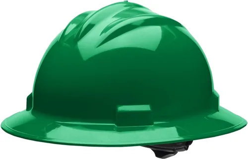 Miniatura 13 de Bullard Casco de seguridad de ala completa de 3 costillas con suspensión de trinquete de 4 puntos y almohadilla de algodón para cejas Verde bosque