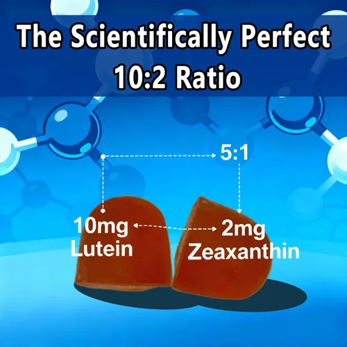 Miniatura 2 de Suplementos de luteína y zeaxantina Sin azúcar 10 mg de luteína y 2 mg de zeaxantina para el cuidado de los ojos en tiempo de pantalla