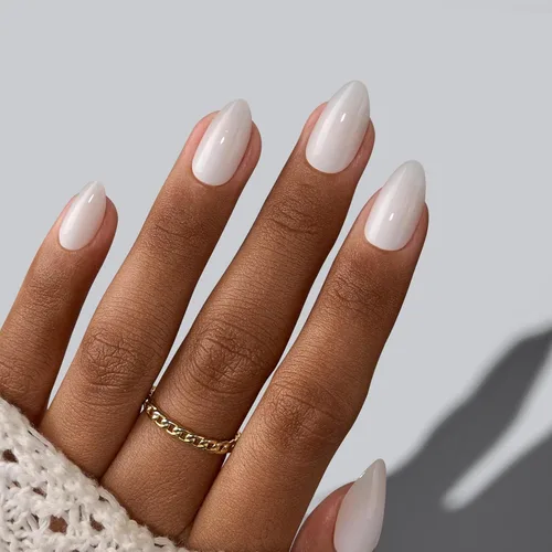 Miniatura 2 de BTArtbox Uñas Postizas Blancas Cortas a Presión - Uñas Postizas de Gel Suave en Forma de Almendra, Uñas Blancas con Pegamento para Uñas, Uñas