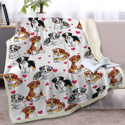 Miniatura 17 de BlessLiving Golden Retriever - Manta con patrones densos de perros, manta de forro polar Sherpa para sofá cama, manta suave y acogedora