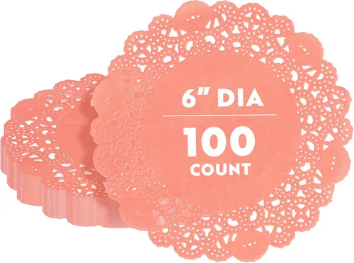 Miniatura 84 de Restaurantware Pastry Tek Blondas de Encaje de 4 x 4 Pulgadas 100 Vajilla Decorativa - Blondas de Mesa Desechables Redondas de Papel Negro
