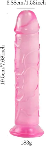 Miniatura 2 de Consolador realista, consolador rosa de 7.7 pulgadas con copa de succión fuerte para juego de manos libres para mujeres, juguetes sexuales