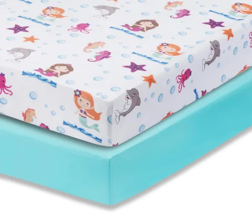 Miniatura 43 de EVERYDAY KIDS Juego de 2 sábanas bajeras ajustadas para cuna de niño, 100% microfibra suave y transpirable, sábana para bebé, se adapta al colchón