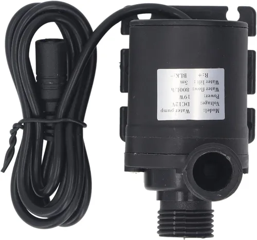 FTVOGUE Bomba sumergible 5M Lift 200GPH Silenciosa Potente Eficiente para Fuente Hidropónica Estanque Acuario ABS DC12V 0.787 in Salida de entrada