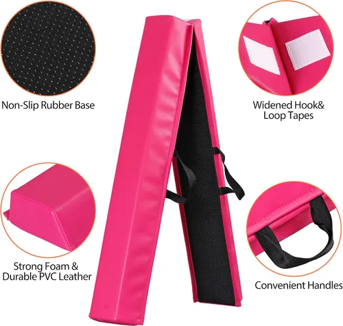 Miniatura 7 de Viga de Equilibrio Plegable de 6 y 9 Pies, Viga de Gimnasia de Suelo con Base Antideslizante para Niños y Adultos, Hogar, Gimnasio, Club, Escuela