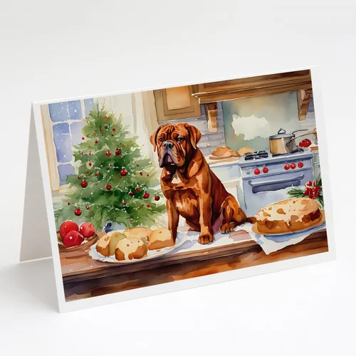 Miniatura 170 de Caroline's Treasures DAC3884GCA7P Paquete de 8 tarjetas en blanco de Navidad con galletas de husky siberiano Tarjetas de felicitación con sobres