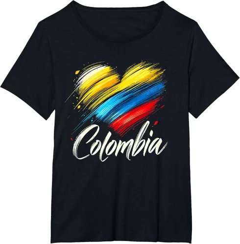 Miniatura 32 de Camiseta de orgullo colombiano con corazón de la bandera de Colombia