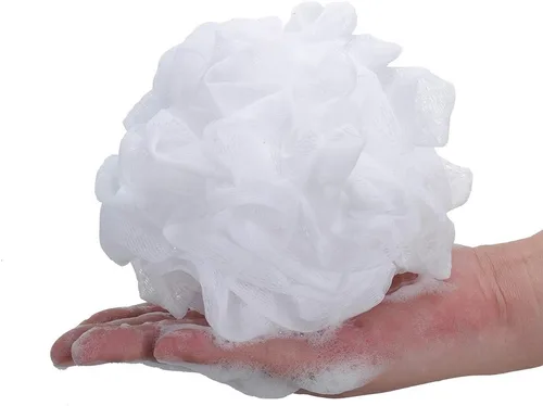 Miniatura 3 de Esponja de baño lufa ducha Puf de ducha de malla blanca, paquete de 6 (1.23 oz/pieza)