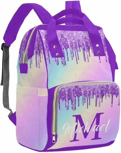 Miniatura 8 de Artsadd Bolsa de pañales con foto personalizada para mamá, mochila personalizada con correas para cochecito, bolsa de hombro de viaje grande, bolsa