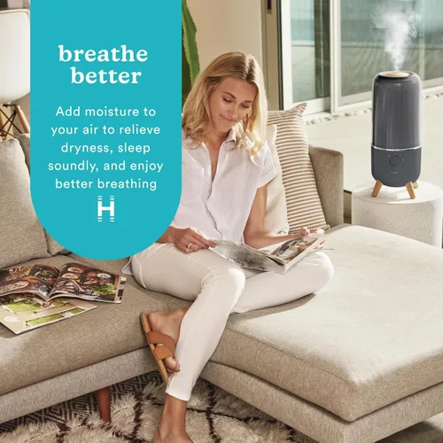 Miniatura 2 de Homedics - Humidificador ultrasónico, para dormitorios y oficinas en casa, tanque de 0.97 galones, tiempo de funcionamiento de 45 horas, vapor frío