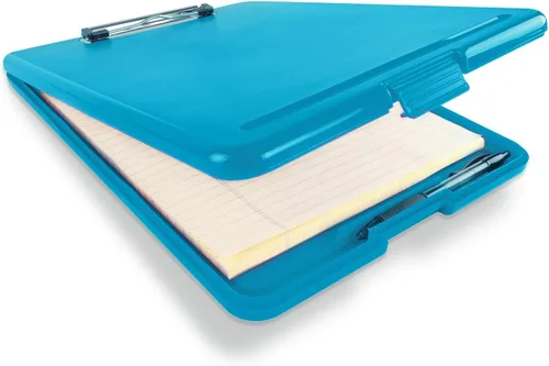 Miniatura 11 de Portapapeles con almacenamiento delgado plegable para enfermería, maestros, entrenadores y oficina, plástico resistente con soporte para bolígrafo