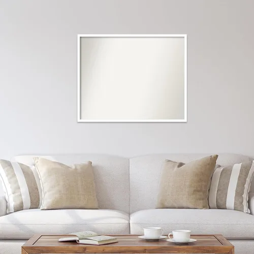 Miniatura 120 de Amanti Art Espejo de baño blanco para sobre el fregadero, 32 x 45 pulgadas, espejo de tocador rectangular blanco esbelto, marco de madera moderno