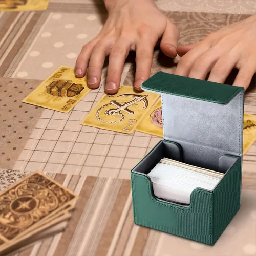 Miniatura 7 de Yookeer 4 Piezas Cajas de Cartas de Cuero para Mazo Cajas de Juego de Cartas de Mazo para Caja de Cartas Coleccionables Compatible con MTG Commander