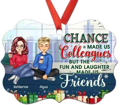 Miniatura 10 de Adorno personalizado con texto en inglés «Best Friend are Hard to Find Because The Very Best is Already Mine», adorno de Navidad personalizado 2023