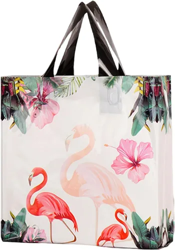 Miniatura 7 de 50 bolsas de plástico de 9.8 x 11.8 pulgadas, bolsas de compras al por menor, bolsas de boutique con asas, hermoso día (más patrones disponibles)