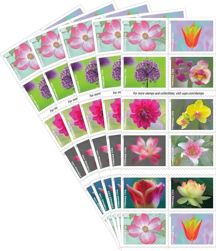 Miniatura 3 de Libro de sellos postales Forever de USPS Garden Beauty de 20 autoadhesivos de primera clase para bodas, celebraciones, aniversarios, flores