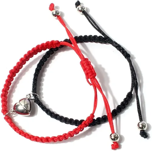 Miniatura 4 de 2 pulseras magnéticas para parejas para mujeres y hombres, atracción de sol y luna a juego, pulseras hechas a mano, regalos para novio, novia, mejor