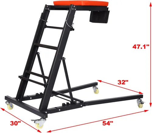 Miniatura 5 de Enredadera de motor automotriz plegable, altura ajustable, capacidad de 400 libras, enredadera de motor superior alta con cuatro ruedas, cubierta