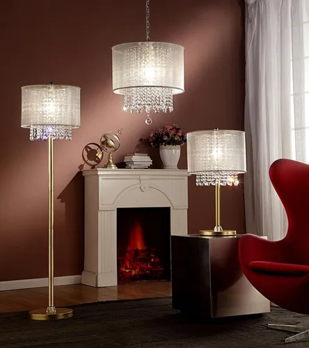 Miniatura 2 de OK Lighting OK-5154F Bhavya Lámpara de pie H, 16" x 16" x 65